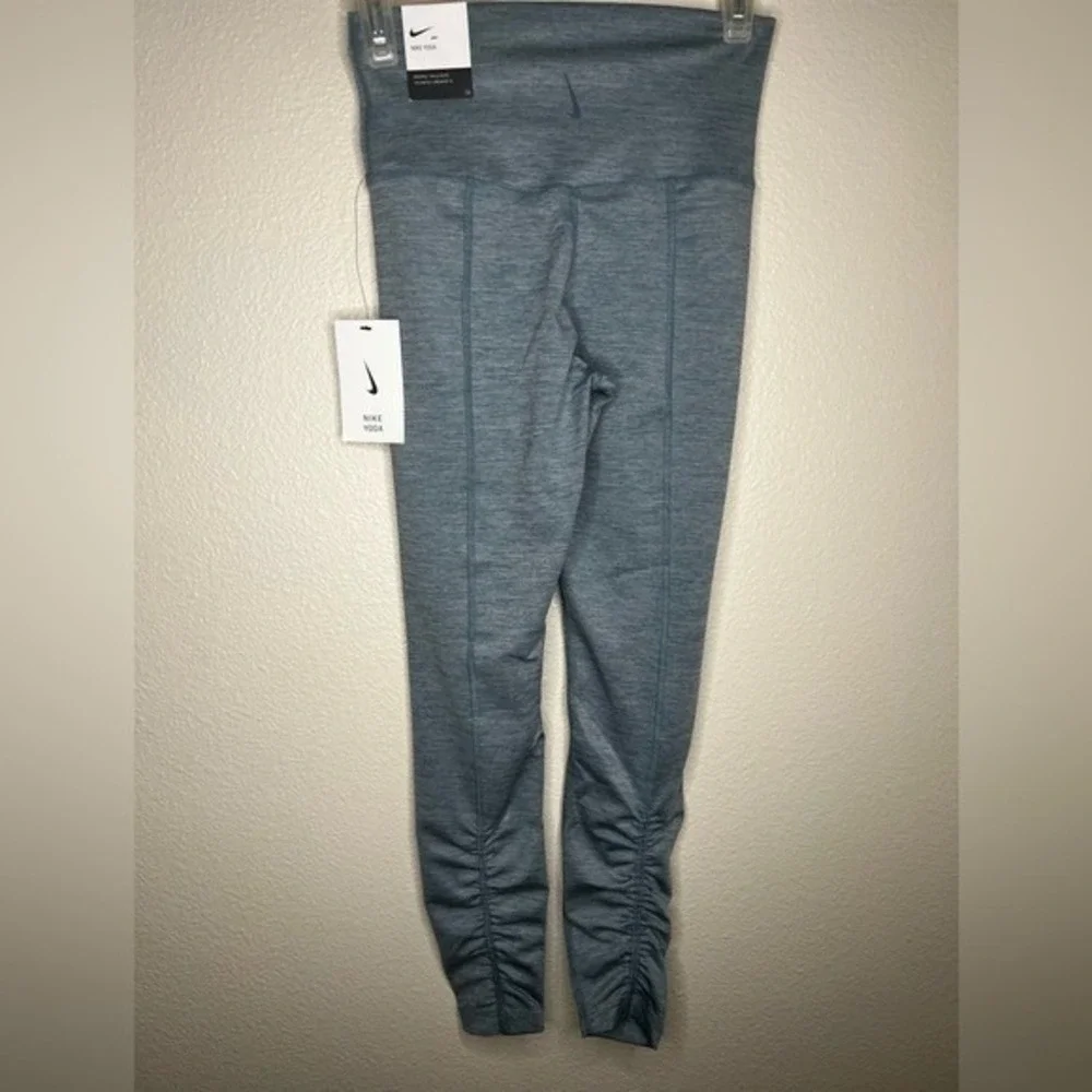 Nike Ruched 7/8 Yoga High Rise Leggings Sz S Activewear Workout Running‎ NWT - Picture 5 of 5